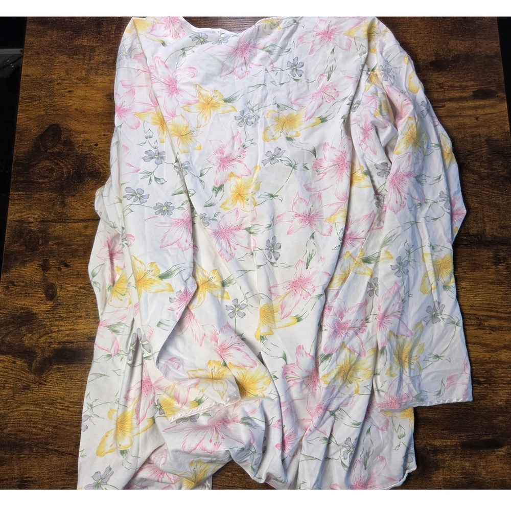 Claire's Rose Vintage 100% Cotton Floral Pajama Set Lace Trim Pink Yellow M